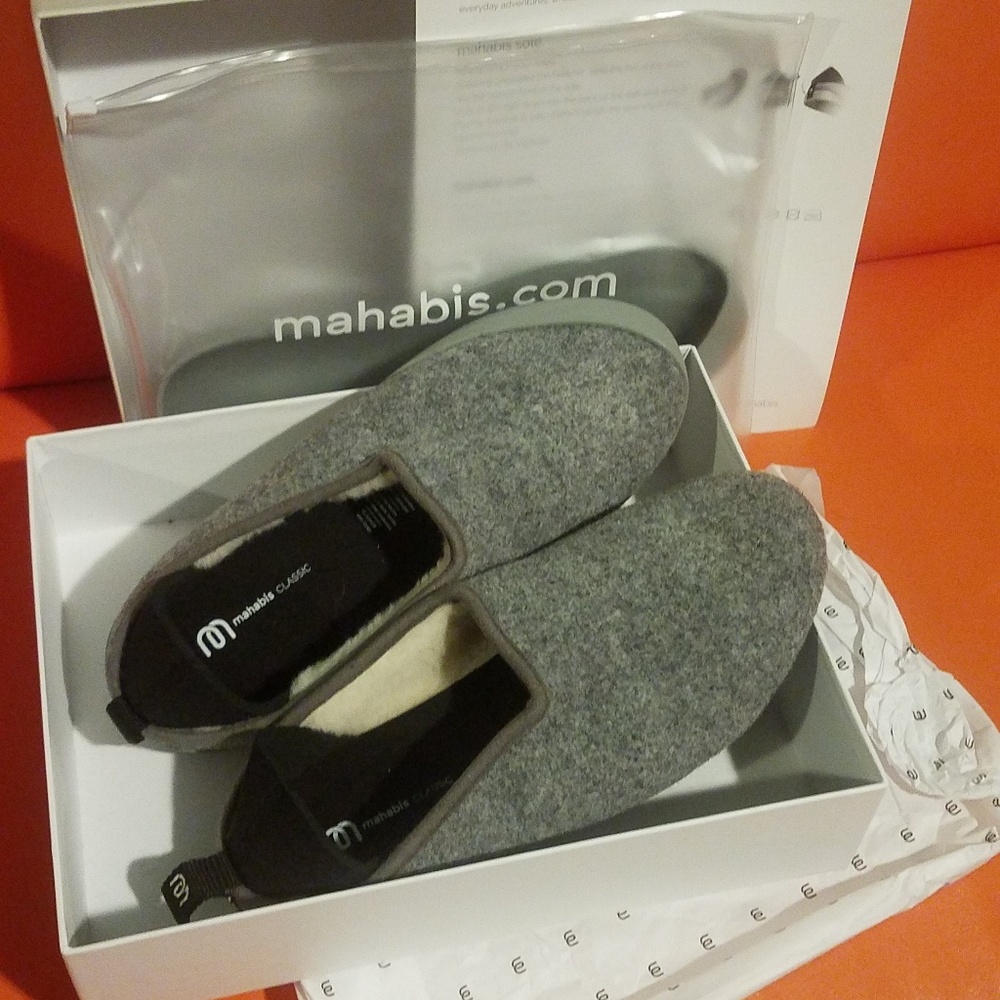 Mahabis Slipper Classic Larvik Light Grey Sz 10